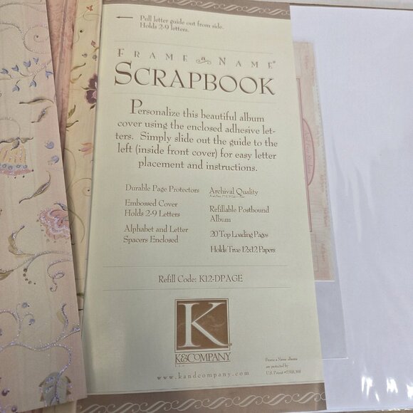 K & Co Scrapbook Kit By Brenda Walton 12x12 Chelsea Pink Glitter Floral Baby New - Picture 5 of 15